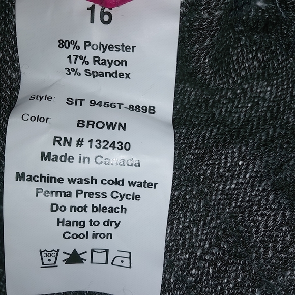 Simply Tall 16 35x39 Brown Career Dress Pants Workwear Trousers Plus - Picture 8 of 9